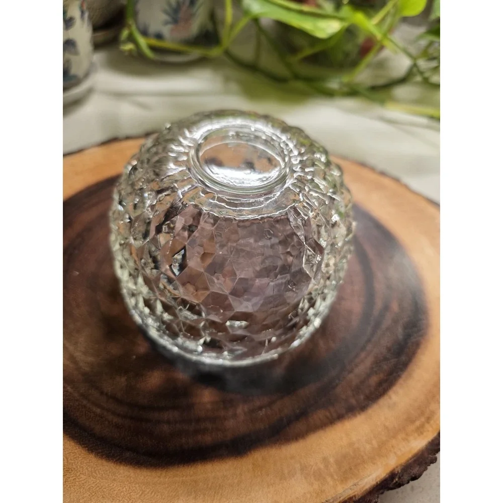 Vintage‎ Imperial Cut Faceted Glass Apple Candy Dish with Lid